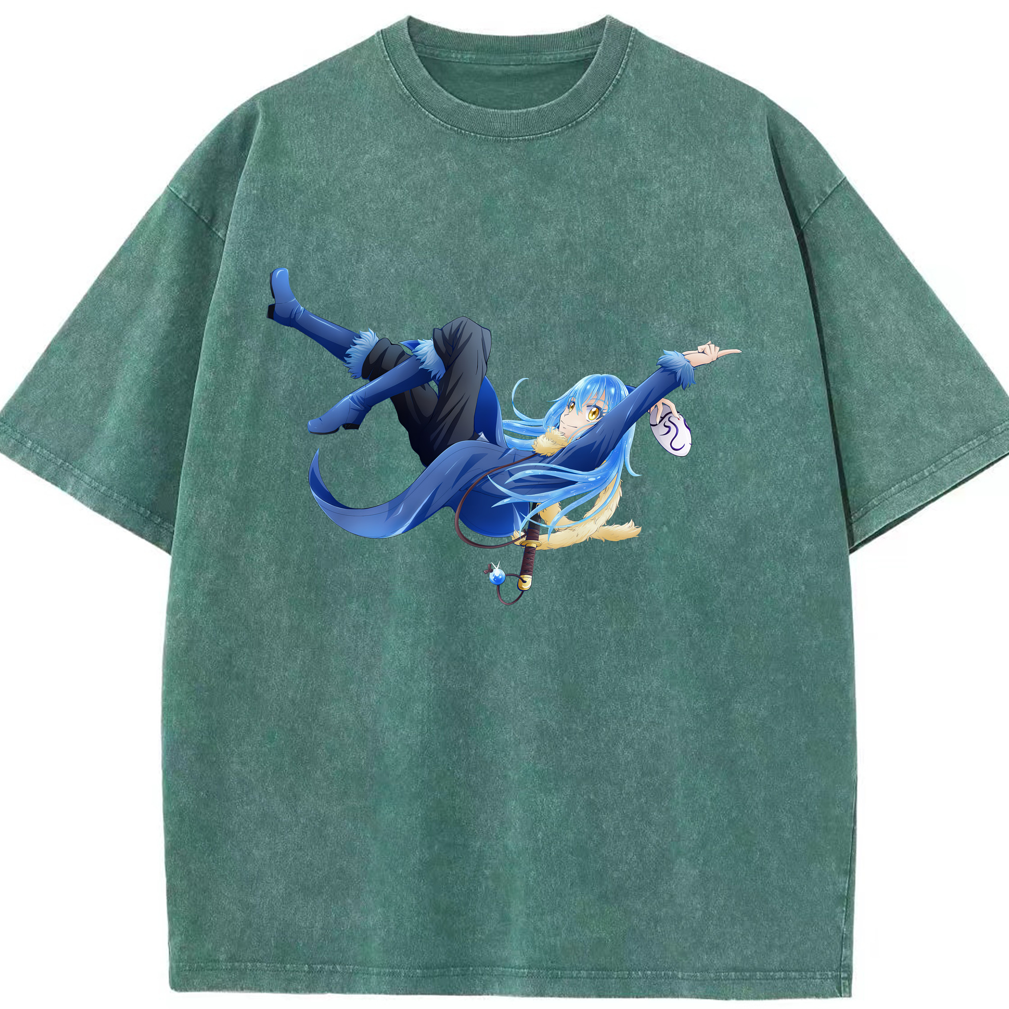 （画像用） 転スラ Regarding Reincarnated to Slime 綿100% ヴィンテージ風 半袖Tシャツ（フロントプリント）